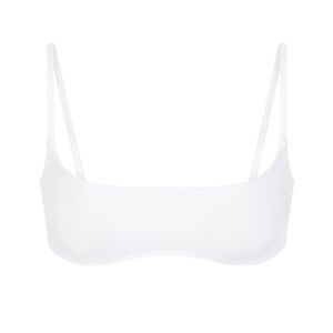 White skims swimsuit top and bottom